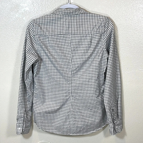 Frank & Eileen Barry Check Button-Up Shirt  in Gray size Medium - Picture 2 of 10